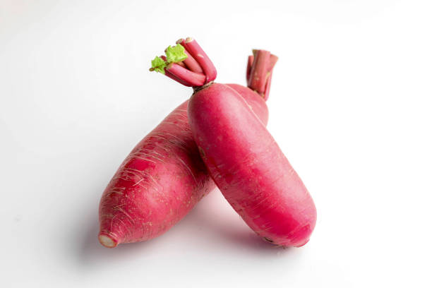 istock Fresh garden red radish on white background 1028254516