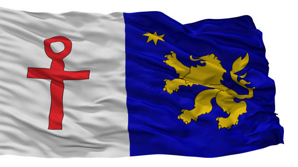 Quirihue City Flag, Country Chile, Isolated On White Background, 3D Rendering