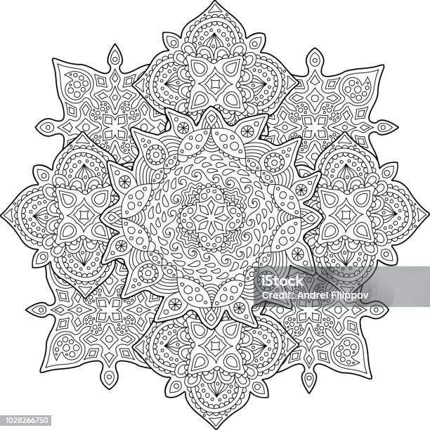 Beautiful Coloring Book Page With Rainy Pattern Stock Illustration - Download Image Now - Abstract, Albumen Print, Art