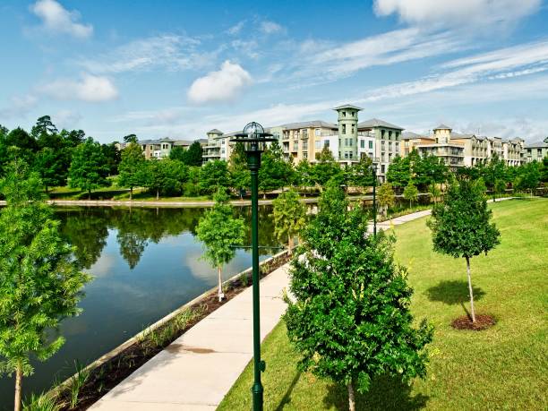 istock Woodlands Walkway Along the Waterway 1028268040