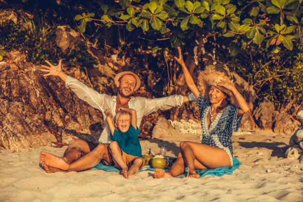 istock Family picnic on the beach 1028268276