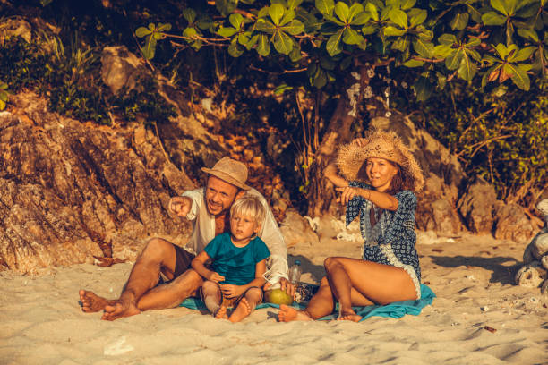 istock Family picnic on the beach 1028268288
