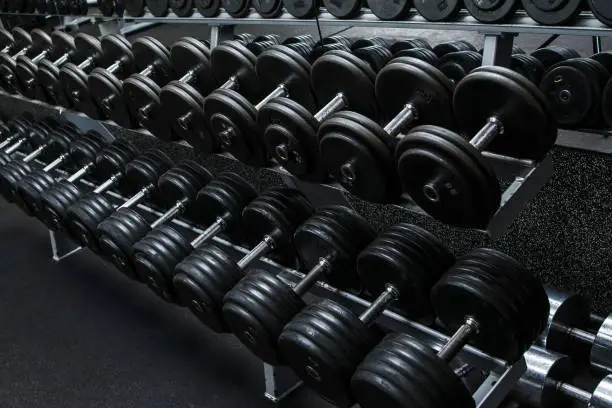 Photo of Dumbbells in gym