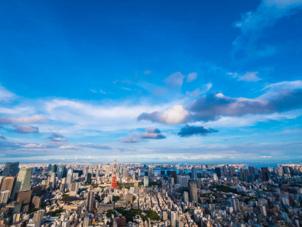 istock High Angle View Of Buildings Against Blue Sky 1028273276