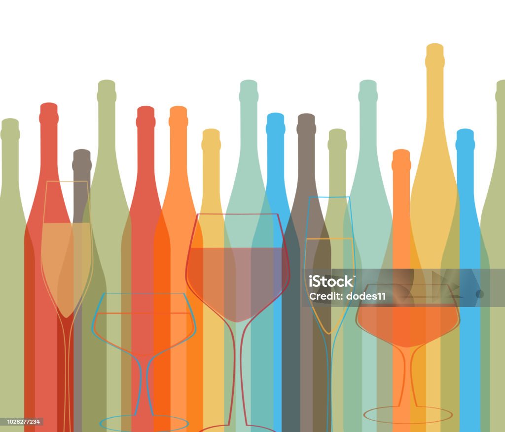Fond bouteille vecteur alcoolique - clipart vectoriel de Vin libre de droits
