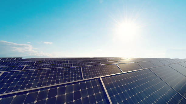 istock Sun shines and solar panels convert the sunlight into electricity 1028280808