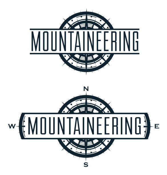 illustrations, cliparts, dessins animés et icônes de logo vectoriel alpinisme et étiquettes définies. - sign hiking north sport symbol