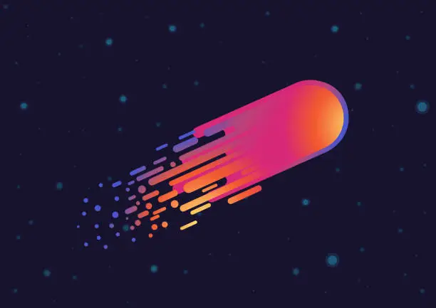 Vector illustration of Modern design gradient comet in galaxy space vector background.