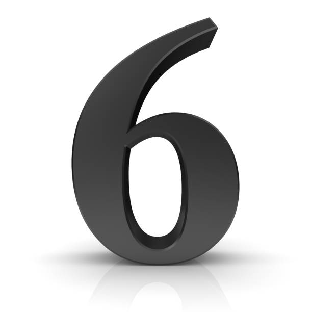 6 Number Six Sixth Red 3d Sign Icon Isolated Stock Photo