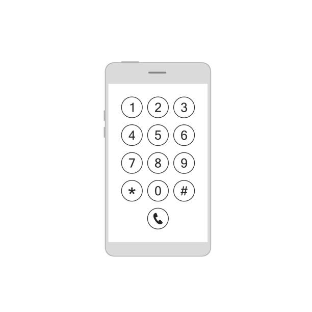 illustrations, cliparts, dessins animés et icônes de téléphone avec clavier dans smartphone - telephone keypad old white