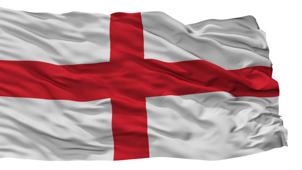 Genoa City Flag, Italy, Isolated On White Background