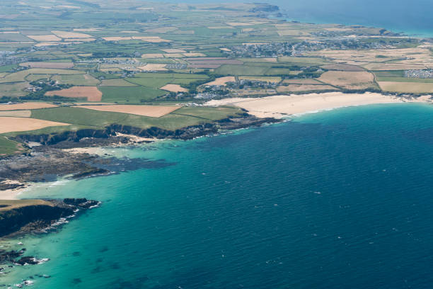 istock Aerial Views over Harlyn Bay, North Cornwall on a sunny June day. 1028327450
