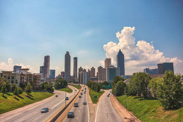 Jackson st bridge in Atlanta during golden hour