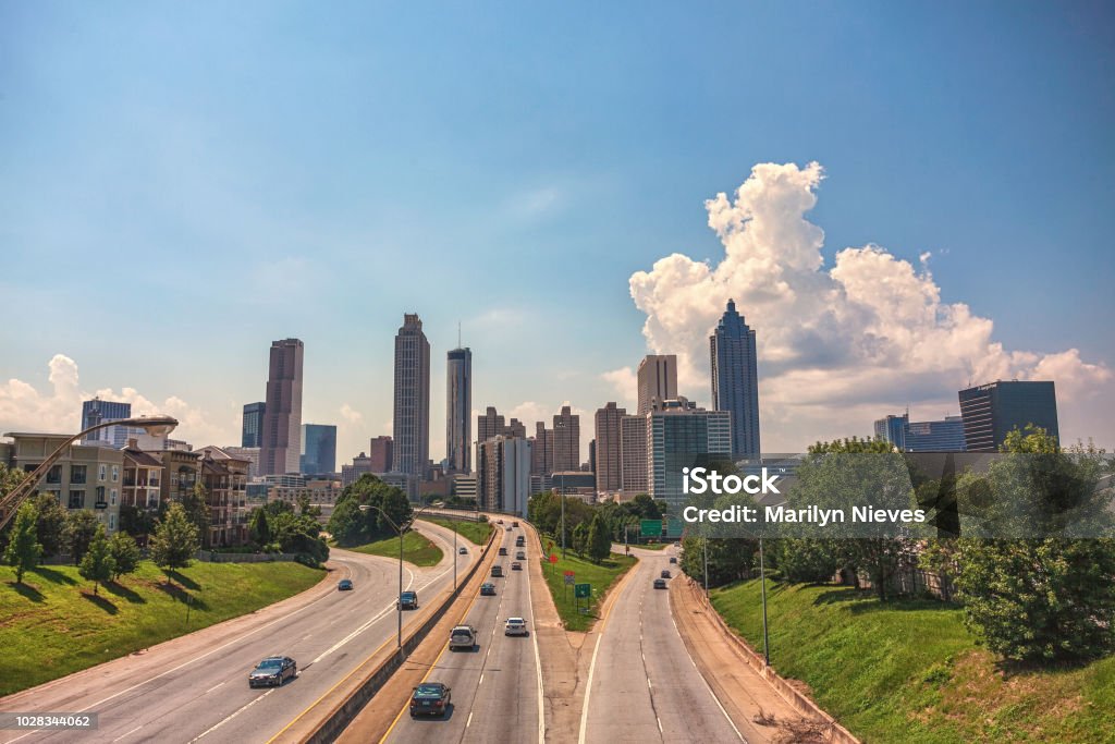 Atlanta skyline in the day Daytime cityscape of Atlanta Atlanta - Georgia Stock Photo