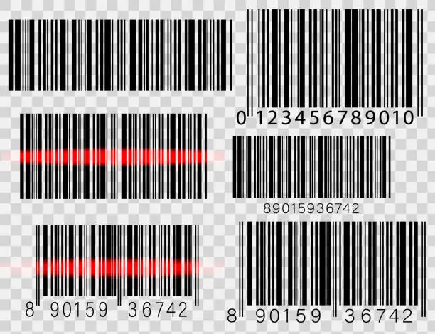Vector illustration of Set of barcodes isolated on white background