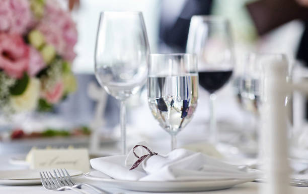 istock Close-up image of a table on a festive event, party or wedding reception. 1028364328
