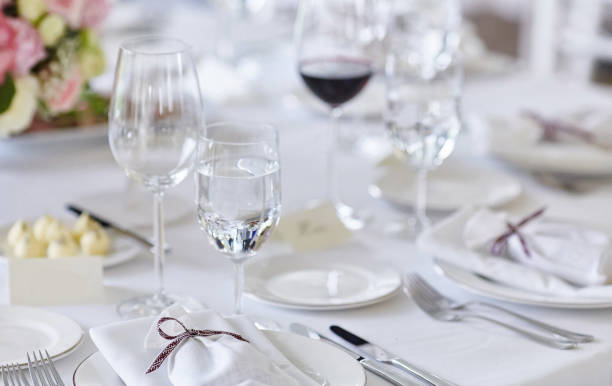 istock Close-up image of a table on a festive event, party or wedding reception. 1028365374