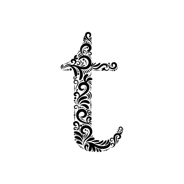 illustrazioni stock, clip art, cartoni animati e icone di tendenza di carattere alfabeto ornato - letter t letter a ornate alphabet