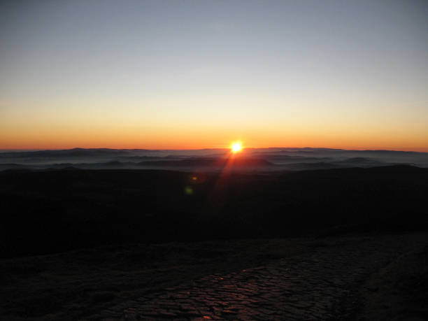 Sunrise Sunrise from the biggest mountain in the Czech Republic sněžka stock pictures, royalty-free photos & images