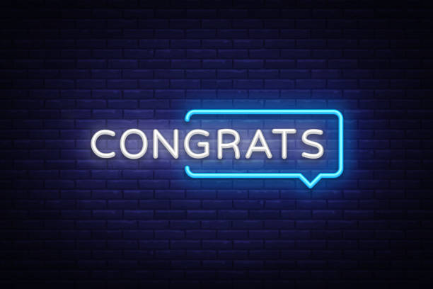 istock Congrats Neon Text Vector. Congrats neon sign, design template, modern trend design, night neon signboard, night bright advertising, light banner, light art. Vector illustration 1028379564