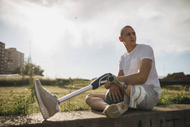 istock Adaptive athlete contemplating while taking a break from sports 1028383600