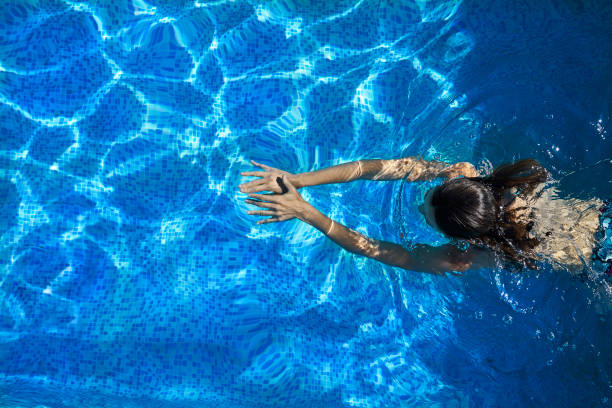 istock Woman swimming in the pool 1028386894