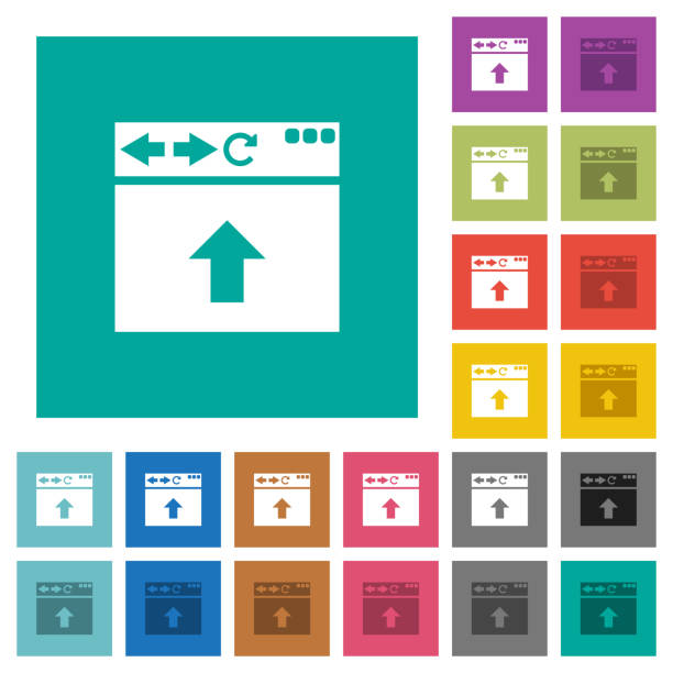 ブラウザーのスクロール スクエア アップ フラット マルチカラー アイコン - browser internet web page window点のイラスト素材／クリップアート素材／マンガ素材／アイコン素材