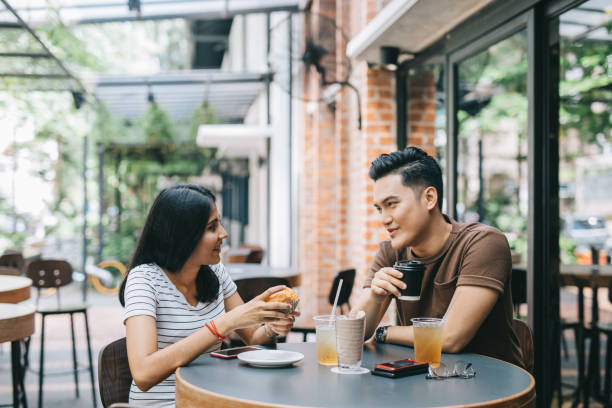 istock Couple having a lunch in a Cafe 1028390840