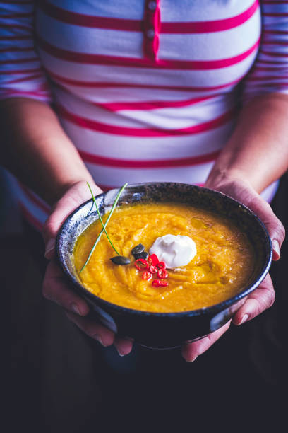 istock Pumpkin Soup with Croutons and Pumpkin Seeds 1028394556