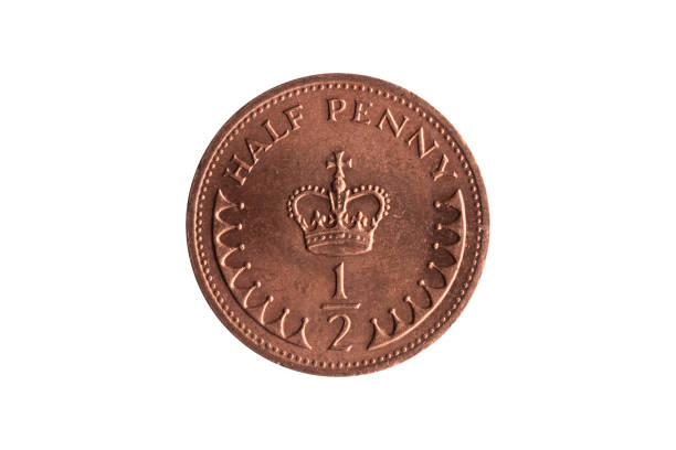 nova moeda decimal halfpenny - st edwards crown - fotografias e filmes do acervo