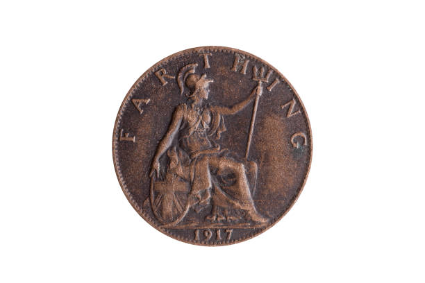 Old pre decimal 1917 George V farthing coin
