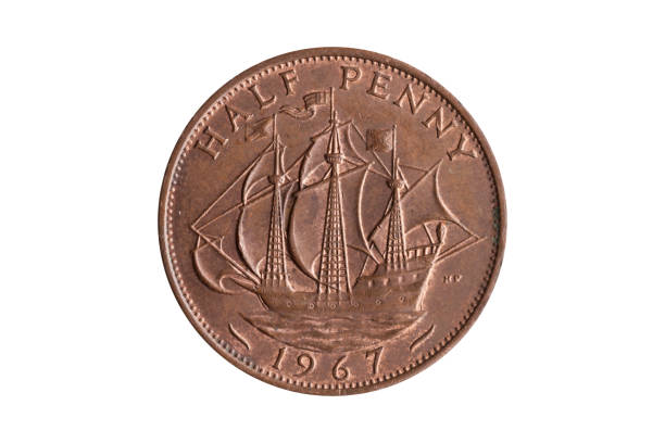 istock Old halfpenny coin reverse Golden Hind 1028404500