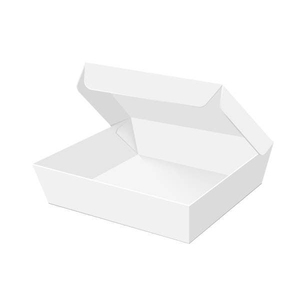 Blank of box packing for takeout fast food. Vector. Blank of box packing for takeout fast food. Vector polystyrene box stock illustrations