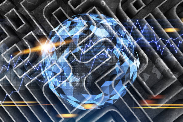 istock Top view of a gray wall maze, map and graphs 1028439178