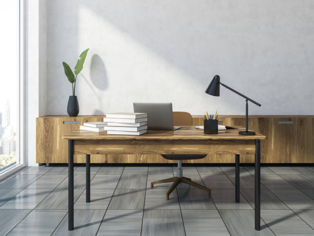 istock White and wooden loft office workplace 1028440096