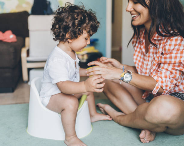 istock Mother Training Her Son to Use Potty 1028440138