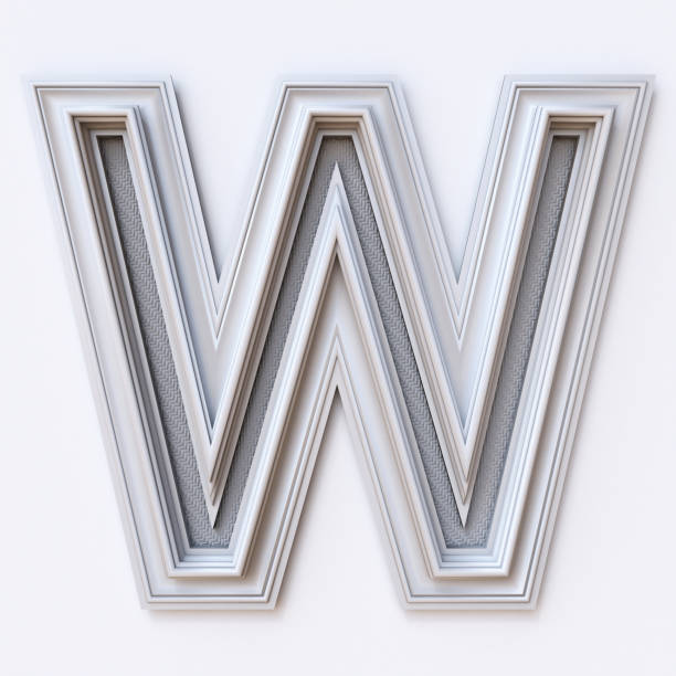 istock White picture frame font Letter W 3D 1028452816