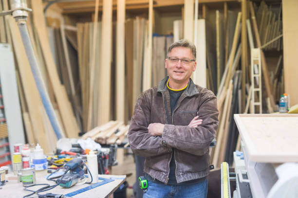 istock Portrait of a master woodworker 1028462756