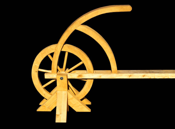 istock Wooden construction with wheel 1028468494