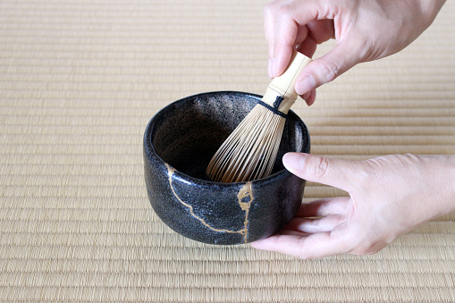 Japanese tea ceremony scenes at traditional Japanese room