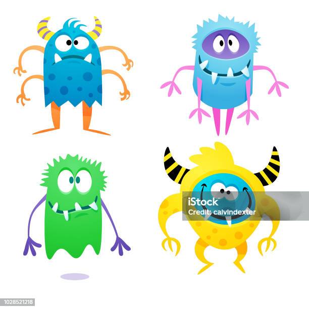 Cute Quirky Monsters Stock Illustration - Download Image Now - Monster - Fictional Character, Characters, Cartoon