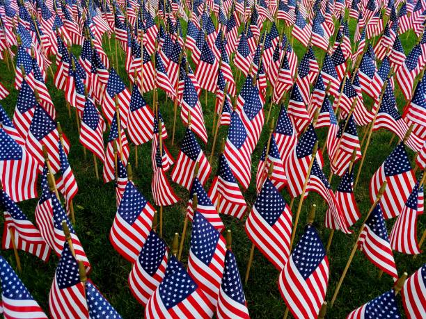 istock A Sea of American Flags 1028535064