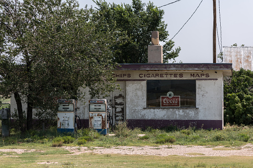 Route66, August 2, an ​Abandoned gas station on Rout66. Somewhere between between Chicago and Los Angeles