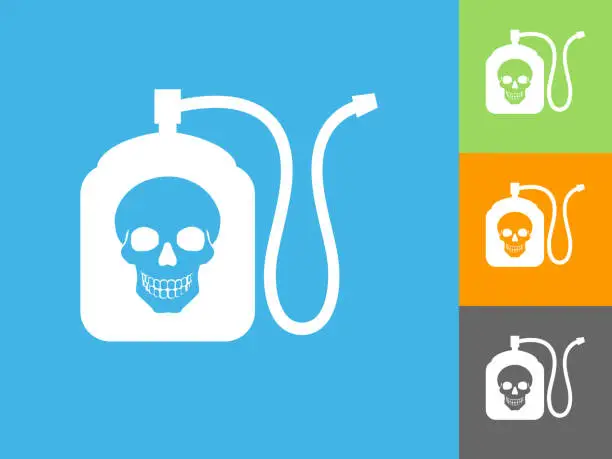 Vector illustration of Terminator Chemicals  Flat Icon on Blue Background