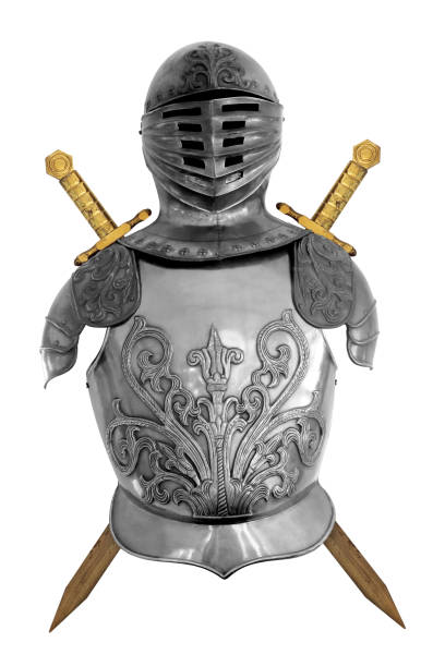 istock ancient metal armor isolated on white background 1028555296