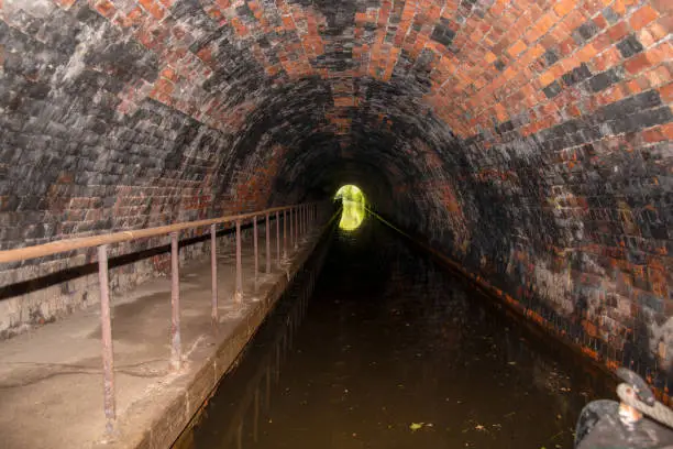 The Whitehouses Tunnel, built in the 18th century, is a still naviagable tunnel on the LLangollen Canal in Wales.