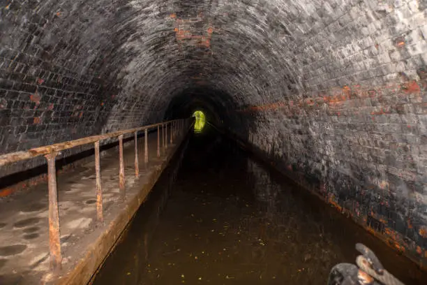 The Whitehouses Tunnel, built in the 18th century, is a still naviagable tunnel on the LLangollen Canal in Wales.