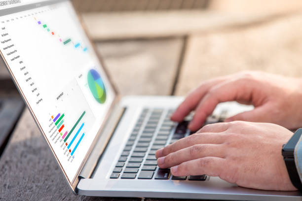 istock Close up of project management dashboard on screen laptop / computer 1028564786