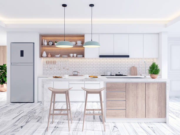 istock elegant contemporary kitchen room interior,emptry space ,3drender 1028572392