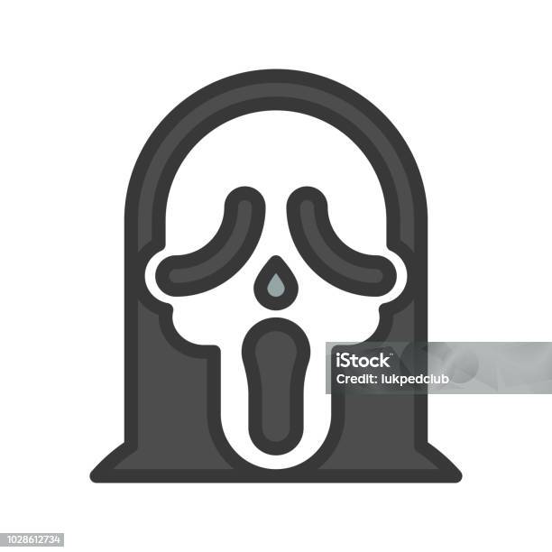 Scary Mask Icon Halloween Character Editable Stroke Stock Illustration - Download Image Now